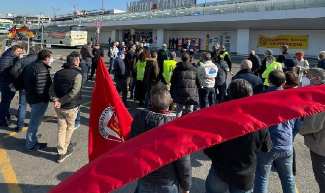 Lo sciopero di ieri, venerdì, a Malpensa 