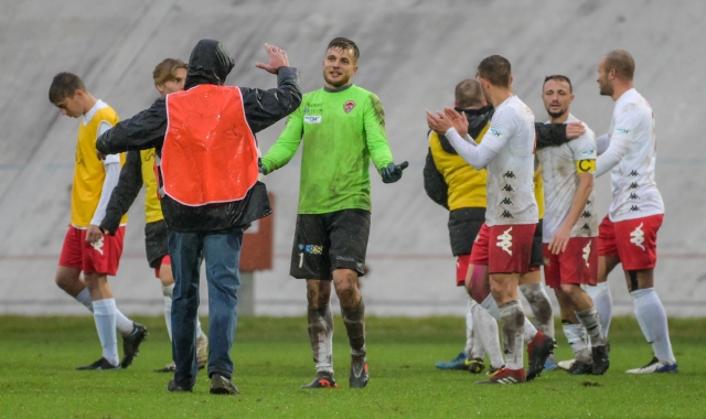 Il portiere Luca Trombini ha salvato nel finale i biancorossi