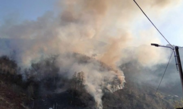 L’incendio della montagna in Valle Strona