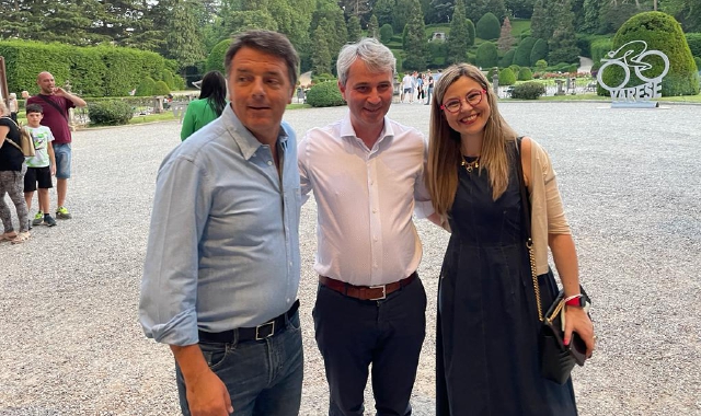 Matteo Renzi ai Giardini Estensi con Davide Galimberti e Maria Chiara Gadda (foto Blitz)