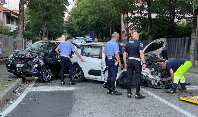 L’incidente in via Piave (foto Blitz)