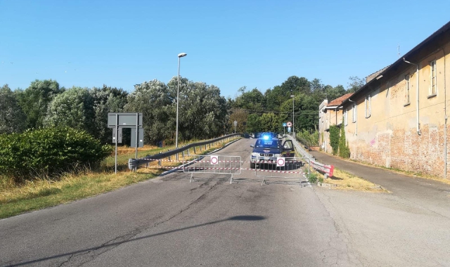 Via Valle interrotta in seguito al cedimento