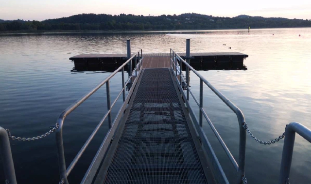 Il pontile galleggiante come risulta dal rendering del progetto approvato dal Comune di Varese
