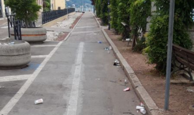 Rifiuti sul lungolago di Arona (foto Robberto)