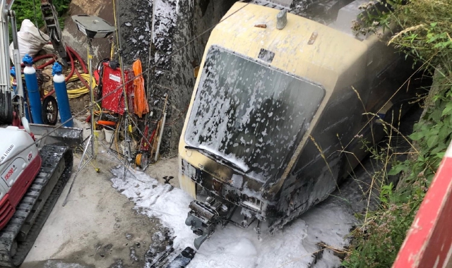 Locomotiva in fiamme sulla Domodossola-Locarno