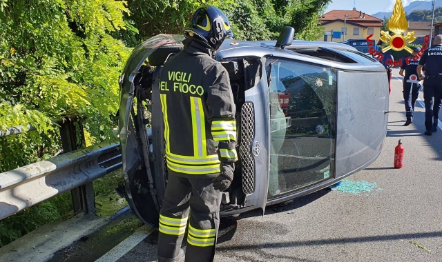 L’incidente a Mesenzana (foto vigili del fuoco)