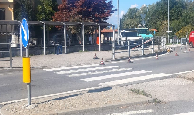I lavori alla rotonda sulla Sp1