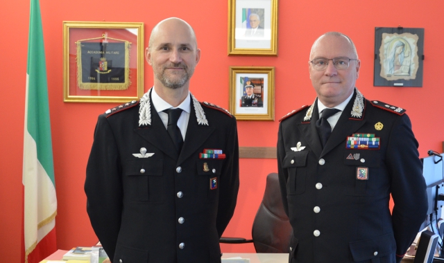 Il generale Taurelli Salimbeni con il colonnello Gianluca Piasentin, comandante provinciale dell’Arma
