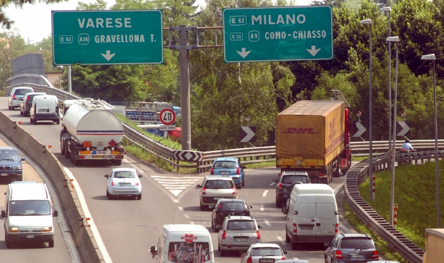 Lo svincolo di Busto Arsizio, sulla A8, in uscita verso nord