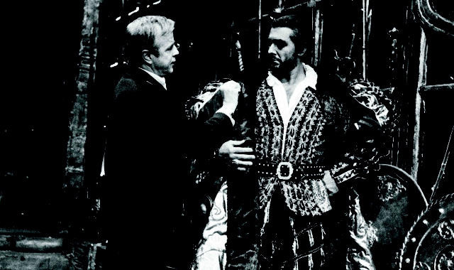 Zeffirelli con Placido Domingo in occasione della messa in scena dell’Otello nel 1976