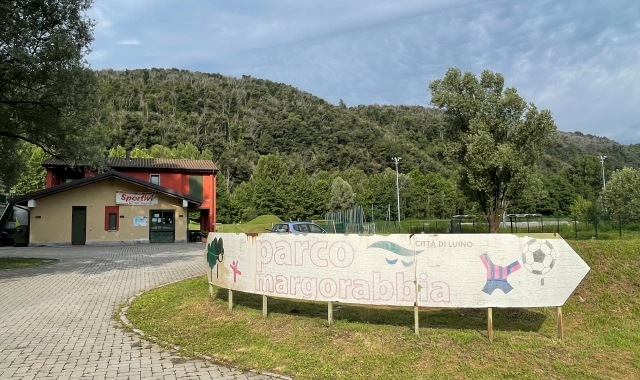 L’area del Parco Margorabbia dove dovrebbero sorgere i campi da padel