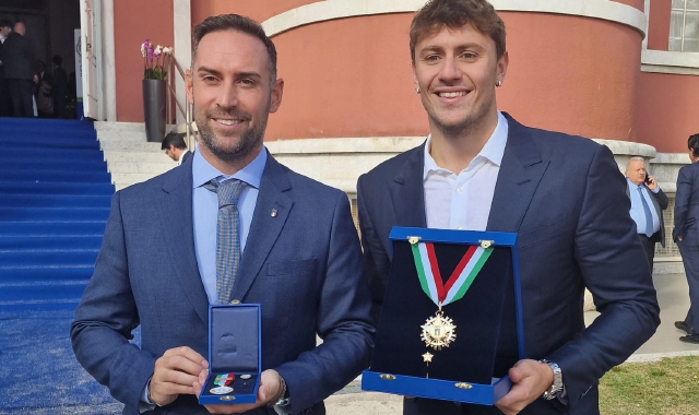 Marco Pedoja e Nicolò Martinenghi dopo la premiazione al Coni (Foto Redazione)