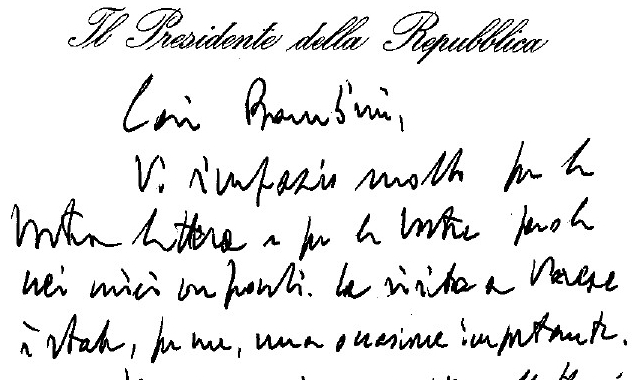 La lettera indirizzata ai bambini dal capo di Stato Sergio Mattarella (foto redazione)