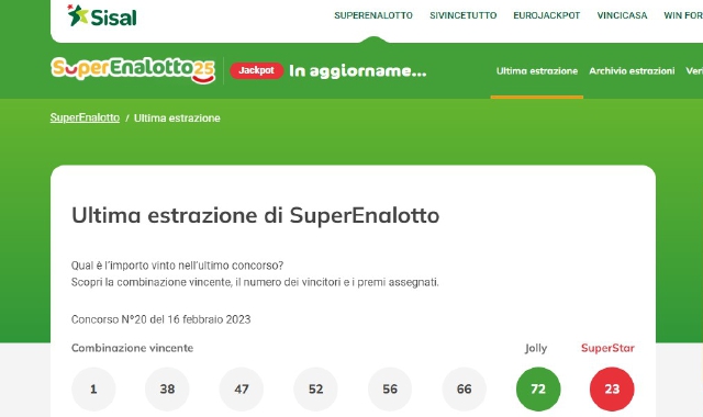 Superenalotto da record: 371 milioni a Milano
