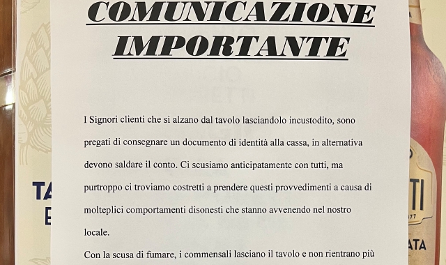 Al Capri si ripetono gli episodi di clienti “mangia e scappa”: il  fenomeno è diffuso 