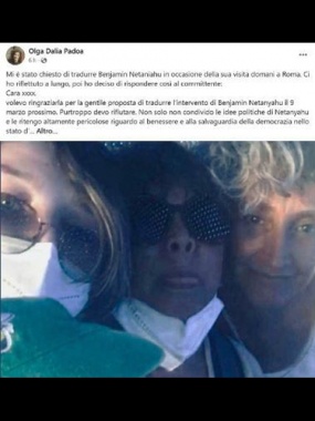 Netanyahu a Roma, traduttrice rifiuta di fare da interprete