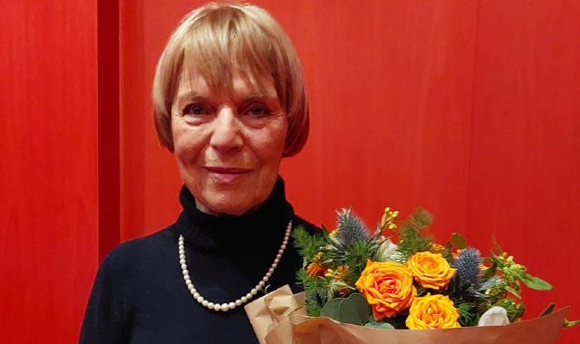 I ragazzi dell’istituto Ezio Crespi ieri  in sala Tramogge ai Molini Marzoli hanno incontrato Anna Maria Habermann, figlia di Aladar 