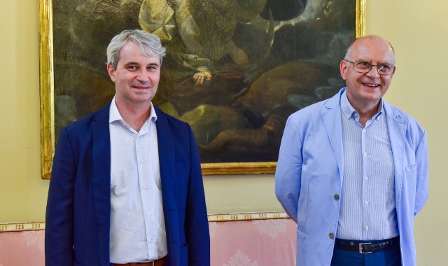 Il sindaco Davide Galimberti e il consigliere delegato alla sanità, Guido Bonoldi