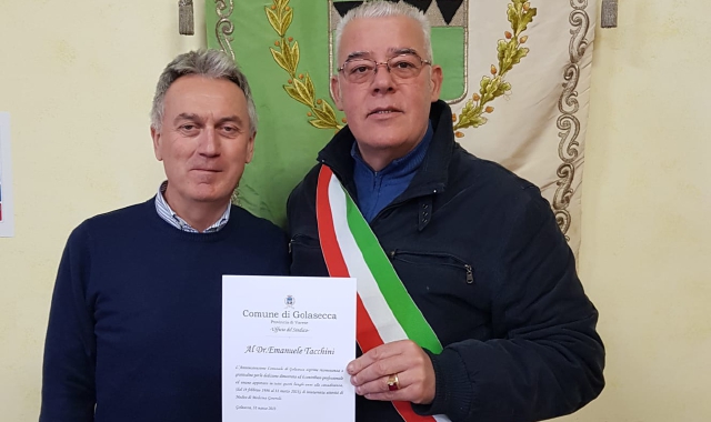 Il dottor Tacchini con il sindaco Claudio Ventimiglia