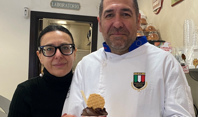 Bartolo Ventura e la moglie Paola con il sorbetto “da premio”