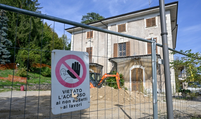 Varese, cantiere di Villa Mylius (foto Archivio)