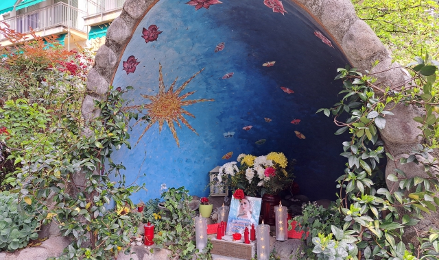 La cappelletta ora senza la statua della Madonna