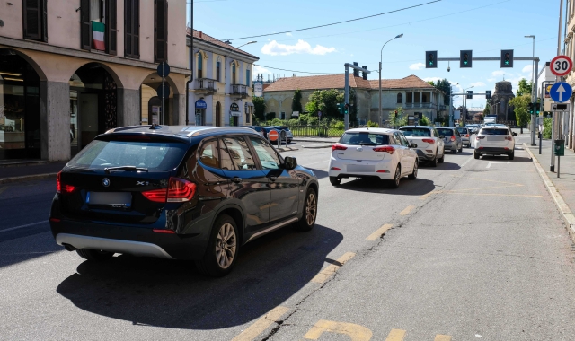 L’incidente è avvenuto in corso Matteotti (foto Archivio)