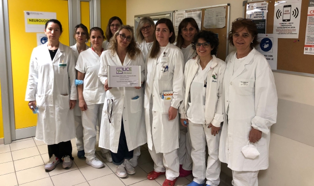 Équipe del reparto di neurologia dell’ospedale di Borgomanero