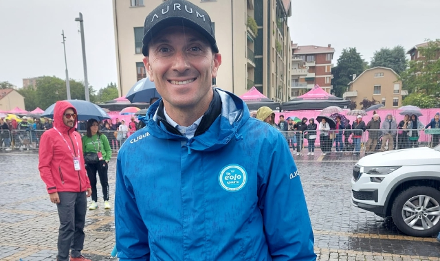 Ivan Basso all’arrivo del Giro d’Italia a Cassano Magnago