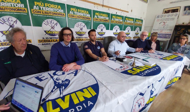 La conferenza stampa della Lega (foto Redazione)