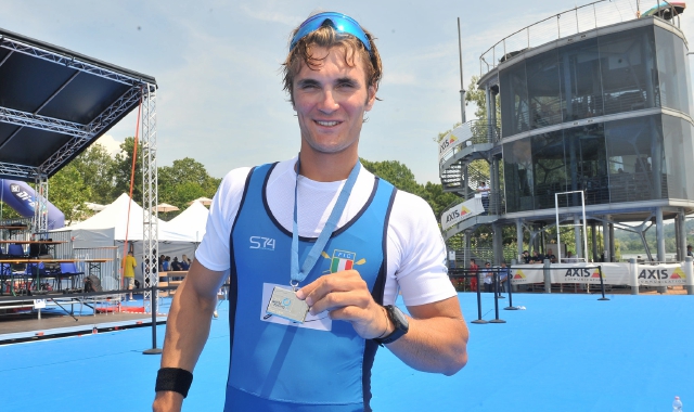 Nicolò Carucci, argento in Coppa del Mondo alla Schiranna (foto Puricelli - Blitz)
