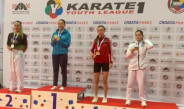 Il podio alla Coppa del mondo disputata in Croazia