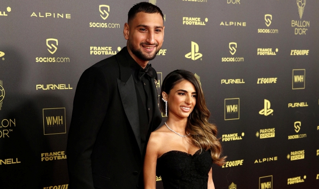 Il portiere del Psg Gianluigi Donnarumma e la fidanzata Alessia Elefante (foto Ansa)
