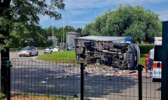 L’immagine dell’incidente pubblicata sul gruppo Facebook “Busto Arsizio 360”