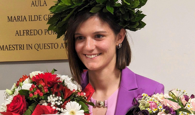 Alice Sangaletti il giorno della laurea (foto Redazione)