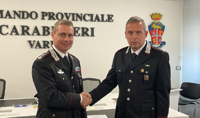 Il tenente colonnello Andrea Polettocon il comandante Marco Gagliardo (foto Blitz)