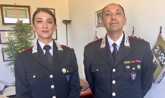 Il tenente Francesca Failla e il capitano Michele Paladini (foto carabinieri)