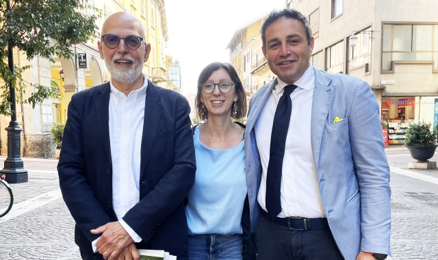 Giorgio Marturano, Silvia Roggiani e Samuele Astuti oggi a Saronno (foto Blitz)