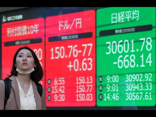 Borsa: l'Asia debole con i listini cinesi, l'Europa verso calo