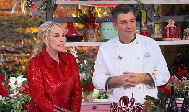 Lo chef Barzetti durante la trasmissione in cui ha pronunciato la frase imbarazzante