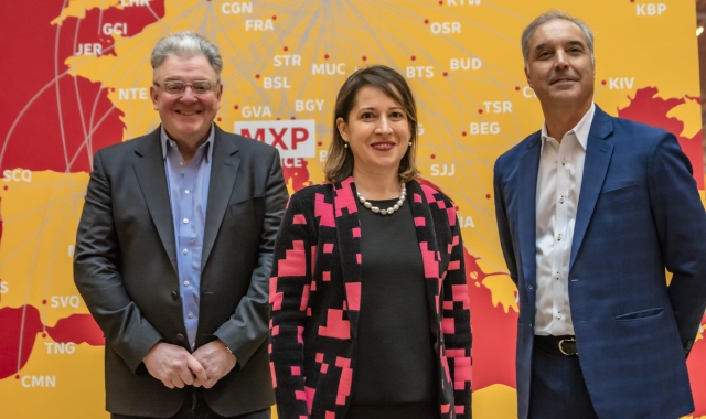 I tre amministratori delegati di Dhl Express a Malpensa