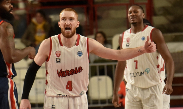 Nico Mannion nella precedente gara di Fiba Europe Cup