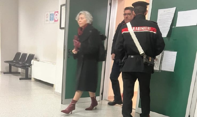 Irene Pivetti in tribunale a Busto Arsizio (foto Crespi)