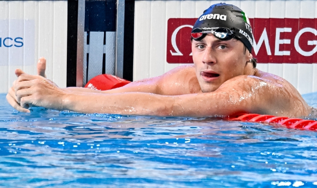 Nicolò Martinenghi dopo le batterie dei 50 rana (foto Deepbluemedia/FIN)