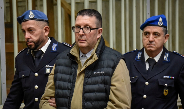 Alessandro Maja questa mattina al processo in appello