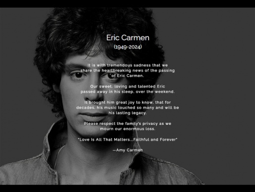Morto Eric Carmen, interprete di All by Myself e Hungry Eyes