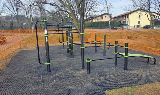 La nuova palestra all’area aperta di Carnago (Foto Redazione)