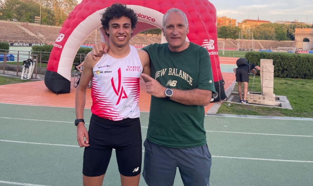 Manuel Zanini con l’allenatore Silvano Danzi (foto Redaazione)