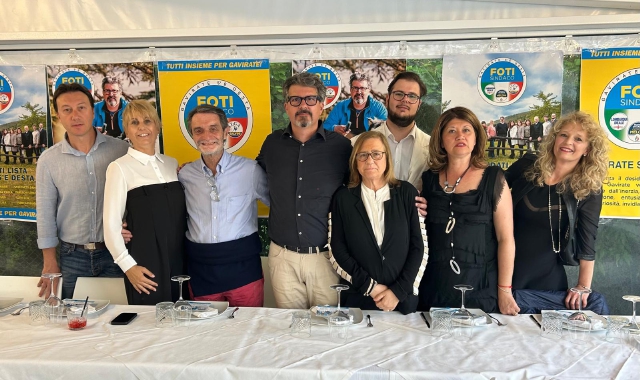 Al centro, il governatore Attilio Fontana, Simone Foti e l’onorevole Paola Frassinetti