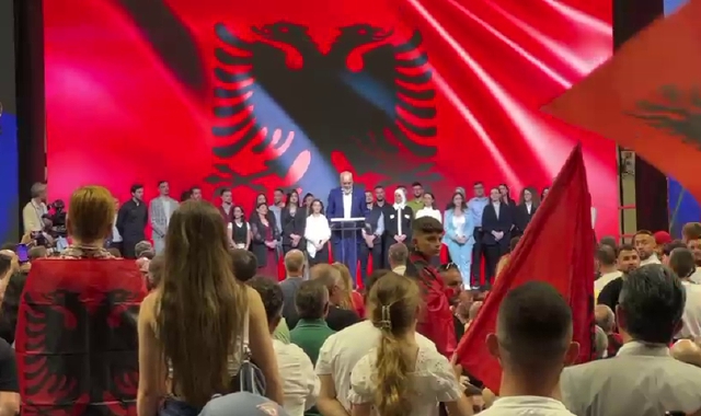 Edi Rama alla e-work Arena di Busto Arsizio (foto Stefano Benvegnù/BLITZ)